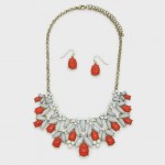 Ice Red Berry Marquise Net Bauble Necklace